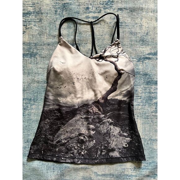 Titika Active Couture Black Gray Brielle Strappy Racerback Training Tank Size 6 - Picture 2 of 7